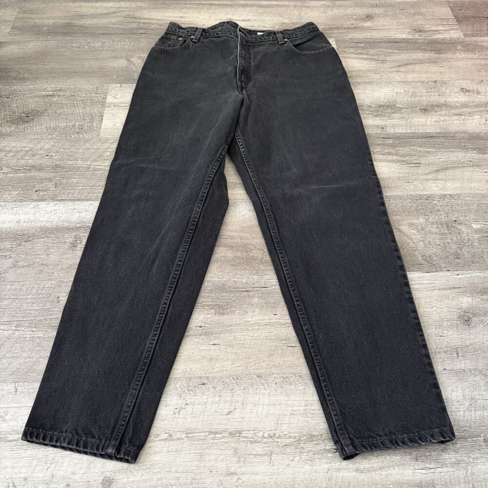 Vintage 90s Levi’s 550 Relaxed Fit Tapered Leg Jeans Womens Sz 16 M Black Cotton